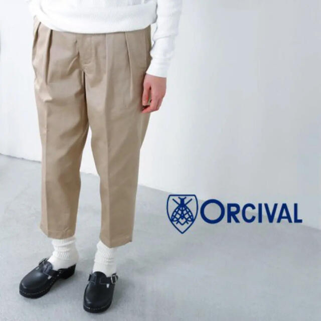 ORCIVAL(オーシバル)のBshop 購入 orcival 九分丈 ルーズ タック ワイド チノ パンツ レディースのパンツ(チノパン)の商品写真