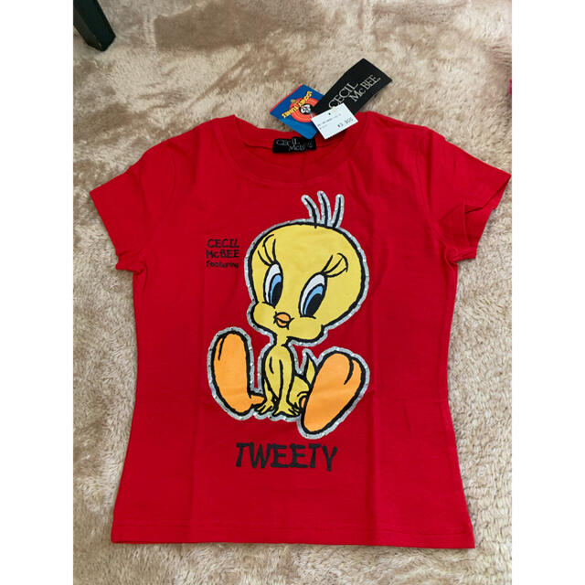 CECIL McBEE(セシルマクビー)のtweetyキラキラストーンズ付きTシャツ2枚組7800円分トゥイーティー メンズのトップス(Tシャツ/カットソー(半袖/袖なし))の商品写真