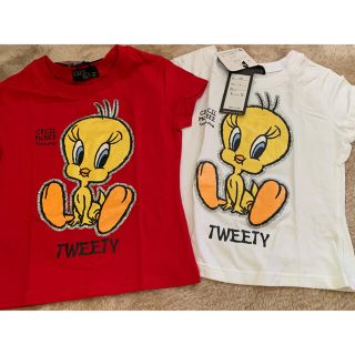 セシルマクビー(CECIL McBEE)のtweetyキラキラストーンズ付きTシャツ2枚組7800円分トゥイーティー(Tシャツ/カットソー(半袖/袖なし))