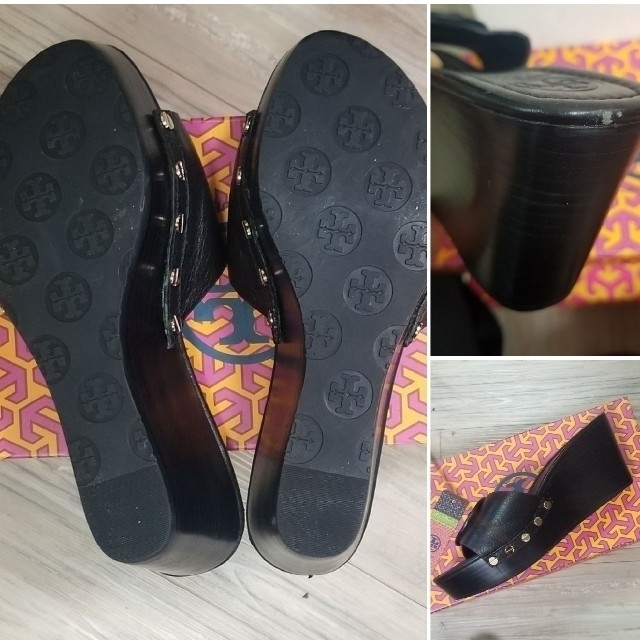 Tory Burch(トリーバーチ)の正規品未使用★自宅保管品訳あり★トリバーチ大人気ロゴ付きミュール　23.5cm  レディースの靴/シューズ(サンダル)の商品写真