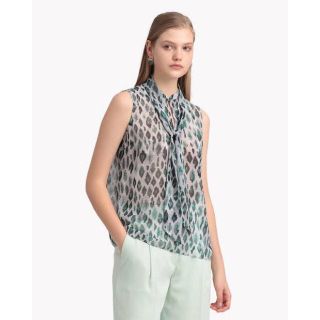 Theory luxe 21ss レオパード柄ノースリーブブラウス - harizma-center