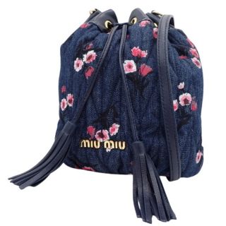 ミュウミュウ(miumiu)のミュウミュウ ショルダー バケットバッグ デニム レザー 40802001292(ショルダーバッグ)