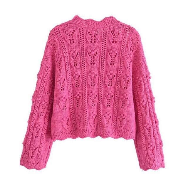 ZARA - 🎐8月新作🍧5252◇pink ピンク デザイン ニット セーター ZARA - 🎐8月新作🍧5252◇pink ピンク デザイン ニット セーター