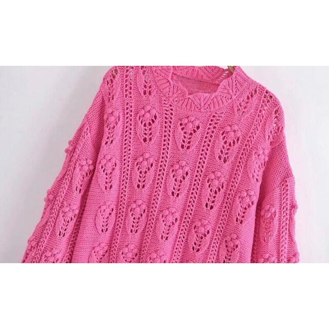 ZARA - 🎐8月新作🍧5252◇pink ピンク デザイン ニット セーター ZARA - 🎐8月新作🍧5252◇pink ピンク デザイン ニット セーター