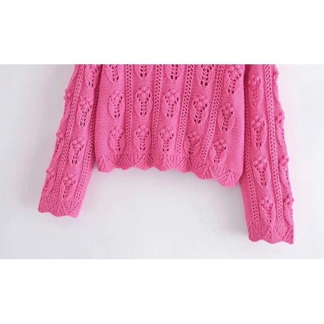 ZARA - 🎐8月新作🍧5252◇pink ピンク デザイン ニット セーター ZARA - 🎐8月新作🍧5252◇pink ピンク デザイン ニット セーター
