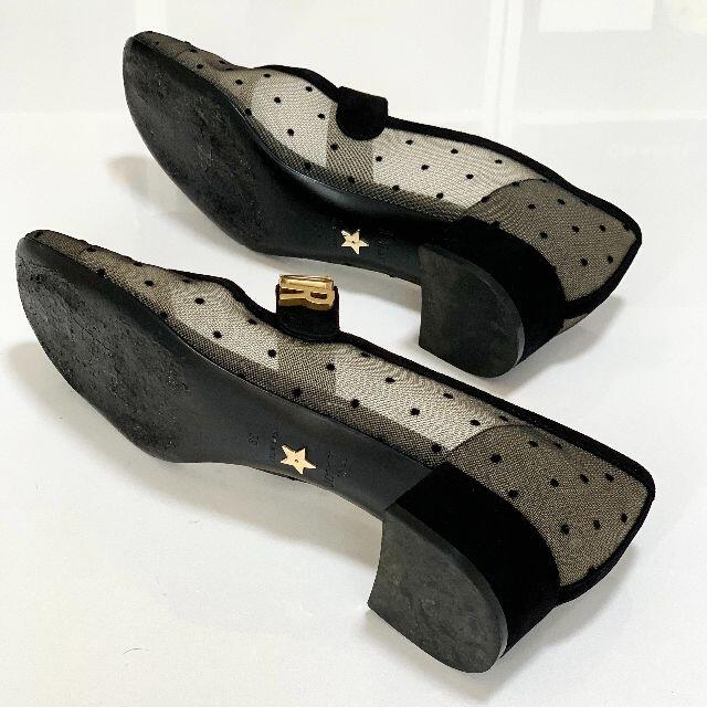 2947 クリスチャンディオール メッシュ ドット柄 ロゴ パンプス