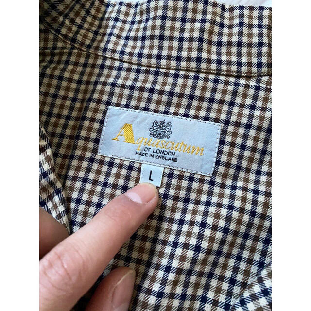 vintage 90s イングランド製 aquascutum チェックシャツ