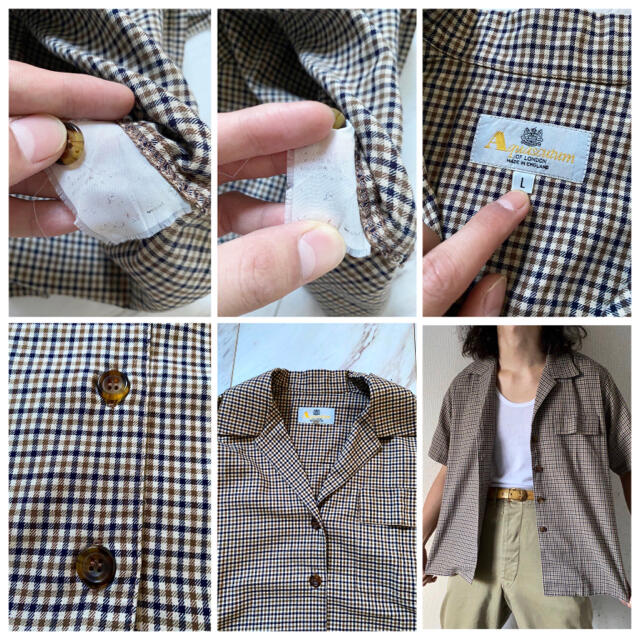 vintage 90s イングランド製 aquascutum チェックシャツ