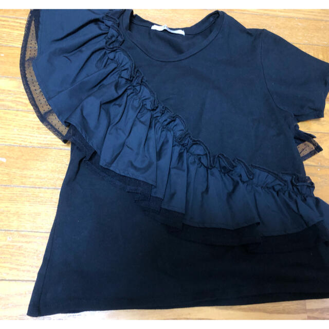 eimy istoire(エイミーイストワール)の専用eimyフリルドッキングTシャツ  黒♡ レディースのトップス(Tシャツ(半袖/袖なし))の商品写真