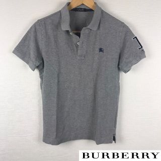 バーバリーブラックレーベル(BURBERRY BLACK LABEL)の美品 BURBERRY BLACK LABEL 半袖ポロシャツ グレー サイズ2(ポロシャツ)