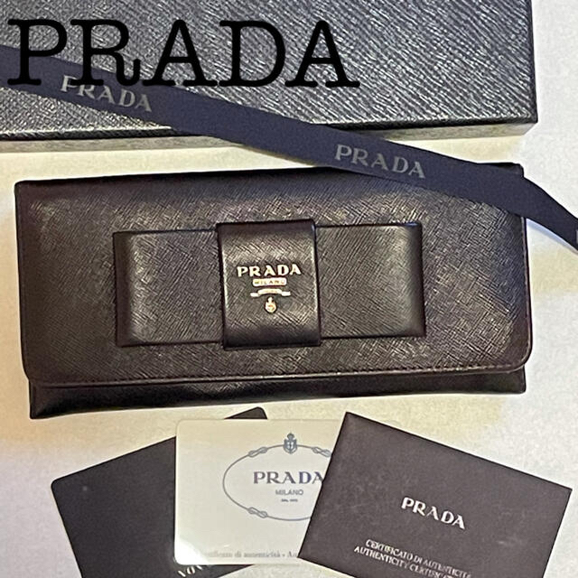 プラダ PRADA サフィアーノ リボン 長財布