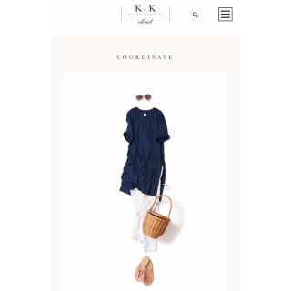 ドゥーズィエムクラス(DEUXIEME CLASSE)の菊池京子 K.Kcloset スリット入りロングTシャツ ネイビー(Tシャツ(半袖/袖なし))