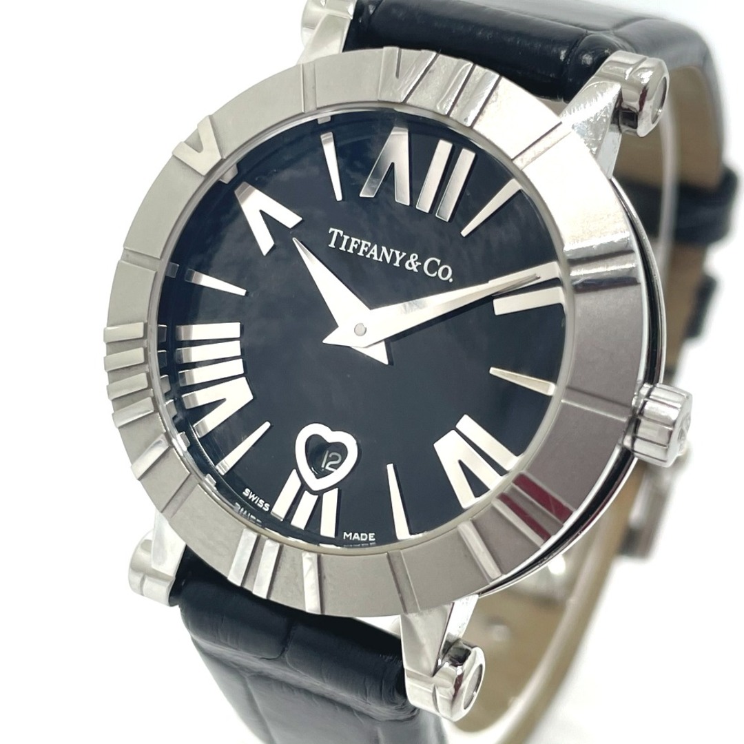 Tiffany & Co. - ティファニー TIFFANY&Co. アトラス Z1300.11.11A10A71A デイト クオーツ 腕時計 ステンレス シルバー×ブラック