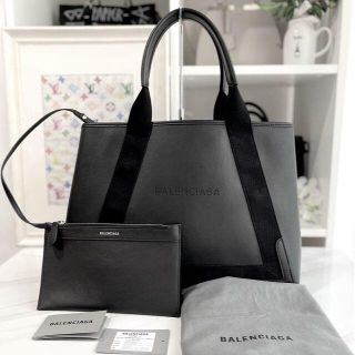 バレンシアガ(Balenciaga)の美品★　バレンシアガ　ネイビーカバスM　レザー　2020年(トートバッグ)