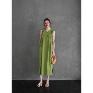 ロンハーマン(Ron Herman)の新品 Katrin TOKYO tuck summer dress（green）(ロングワンピース/マキシワンピース)