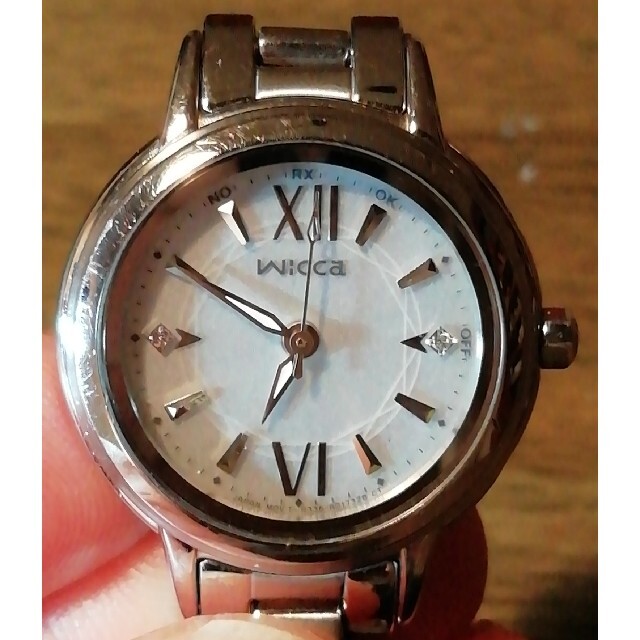 ラ465 美品 シチズン・ウィッカ 電波・ソーラー時計 訳有 - 腕時計