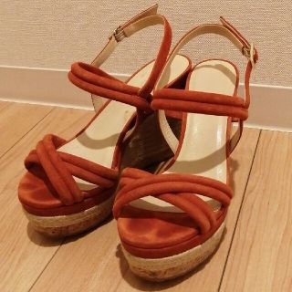 ジミーチュウ(JIMMY CHOO)のJIMMY CHOO スエード サンダル エスパドリーユ 37 ヒール9.5cm(サンダル)