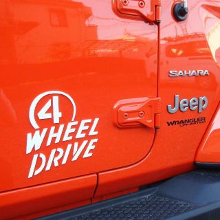 4WHEELDRIVE 立体 ホワイト 2組 左右ドア用 ラングラー Jeep(車外アクセサリ)