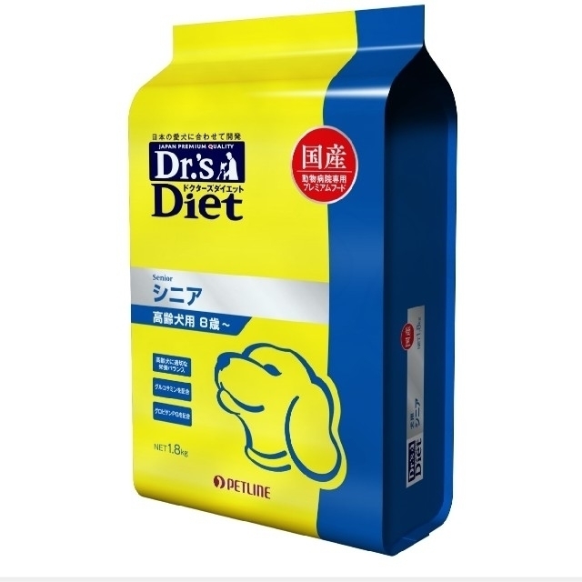 PETLINE(ペットライン)の【新品未開封】シニアドクターズダイエット 犬用 1.8kg その他のペット用品(ペットフード)の商品写真