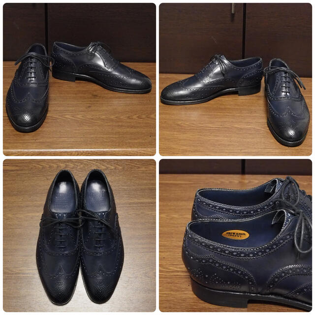 【新品】EDWARD GREEN UK7.5E 202 Falkirk ネイビー