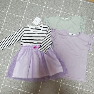 ベベ(BeBe)の3枚セット【80ワンピ+90Tシャツ2枚】(Ｔシャツ)