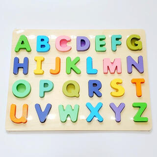 アルファベット 木製 パズル ボード 英語 語学 学習 子供 幼児 知育玩具(知育玩具)