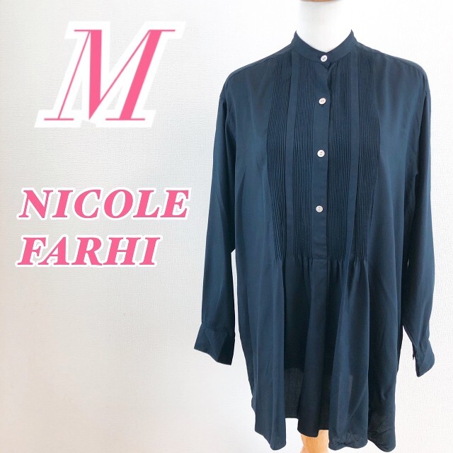 Nicole Farhi(ニコルファーリ)のNicole Farhi ニコルファーリ　長袖ブラウス　ロング丈　チュニック レディースのトップス(シャツ/ブラウス(長袖/七分))の商品写真