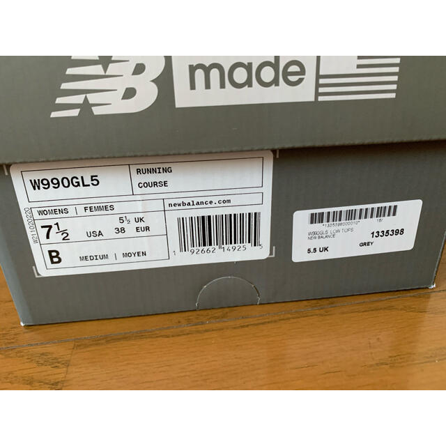 New Balance(ニューバランス)の新品未使用　New Balance  W990GL5 990v5  24.5cm レディースの靴/シューズ(スニーカー)の商品写真