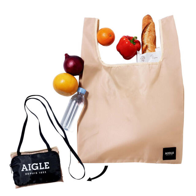 AIGLE(エーグル)の【GLOW 2021年6月号付録】エーグル ポシェットとの2way変身エコバッグ レディースのバッグ(エコバッグ)の商品写真