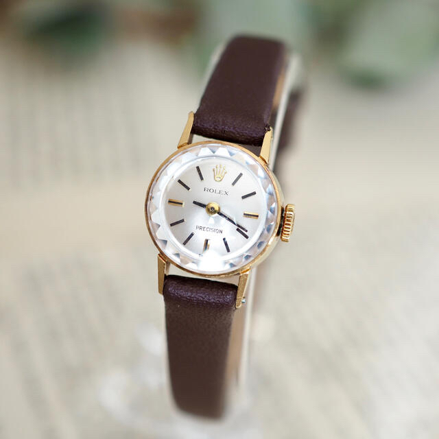 ROLEX(ロレックス)の超美品✴︎ロレックス K18YG カットガラス ベルト2本✴︎カルティエ オメガ レディースのファッション小物(腕時計)の商品写真