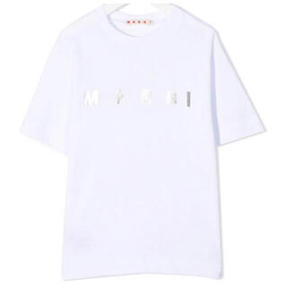 マルニ(Marni)の【新作】MARNI シルバーロゴTシャツ　ホワイト　14(Tシャツ(半袖/袖なし))