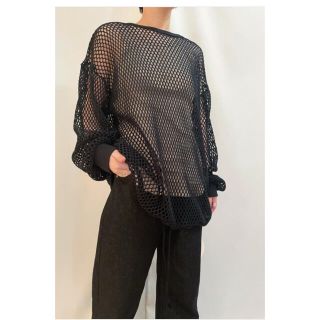 マメ(mame)の21ss fumie tanaka mesh long t メッシュ　ロンt 黒(Tシャツ(長袖/七分))