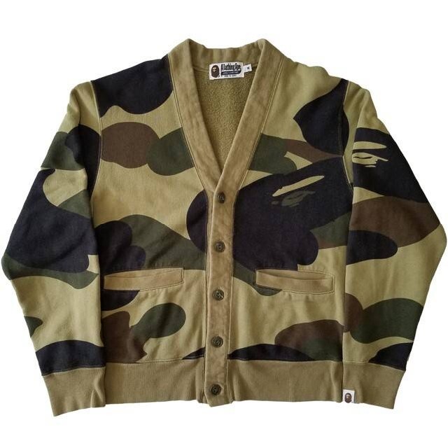 日本製 A BATHING APE Cotton Camo Cardigan