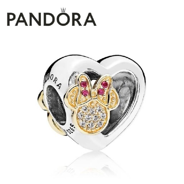 【新品】PANDORA コラボ ミッキー＆ミニー ラブアイコン クロス＆ポーチ付