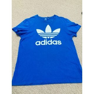 アディダス(adidas)の☆アディダス☆ デカロゴ Tシャツ ブルー メンズLサイズ(Tシャツ/カットソー(半袖/袖なし))