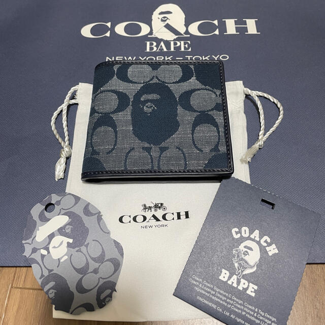 メンズ【新品】BAPE COACH COIN WALLET コーチ　ベイプ　財布