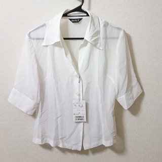 ［4091］シャツ オフホワイト(シャツ/ブラウス(半袖/袖なし))