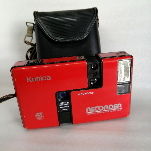 高級素材使用ブランド - MINOLTA KONICA めい様専用　完動品、希少な赤Konica レコーダー RECORDERコニカ フィルムカメラ