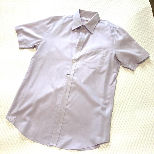 UNIQLO(ユニクロ)のUNIQLO ユニクロ　スリムフィット　半袖カッターシャツ　パープル　メンズM メンズのトップス(シャツ)の商品写真