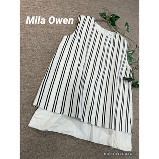 ミラオーウェン(Mila Owen)のミラオーウェン  ノースリーブプルオーバーシャツ　ストライプ(シャツ/ブラウス(半袖/袖なし))