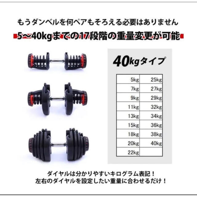 448可変式ダンベル 40kg 2個セット アジャスタブルダンベル 筋トレ