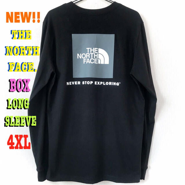 THE NORTH FACE(ザノースフェイス)のmokaさん専用 ☆ ノースフェイス BOX NSE ロンT 黒 グレ 4XL メンズのトップス(Tシャツ/カットソー(七分/長袖))の商品写真