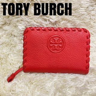 トリーバーチ(Tory Burch)のトリーバーチ　コインケース　レザー　マリオン　カットワーク　レッド(コインケース)