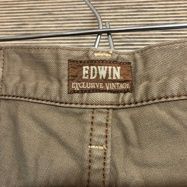 EDWIN(エドウィン)の【EDWIN】ハーフパンツ　皮パッチ　ウエスタン　32　刺繍　綿　ジーンズ 91 メンズのパンツ(ショートパンツ)の商品写真