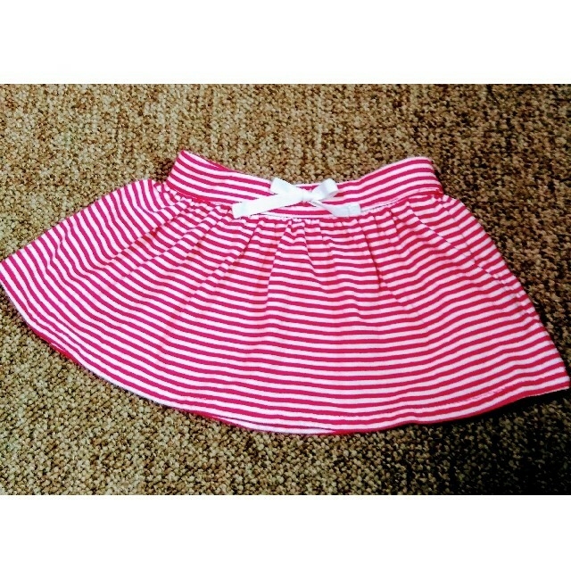 babyGAP(ベビーギャップ)の☆超美品☆　GAP　女のコ　赤白　ストライプ　スカート＆ブルマ キッズ/ベビー/マタニティのベビー服(~85cm)(ワンピース)の商品写真