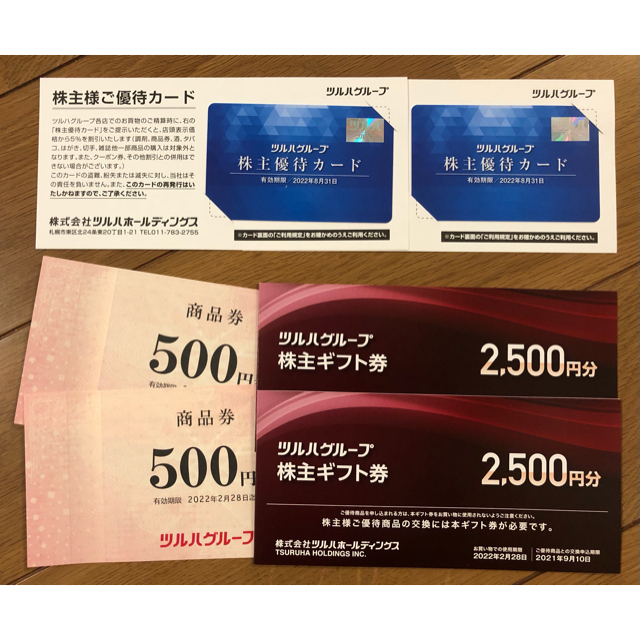 ツルハ　株主優待　賞品券　6000円優待券/割引券