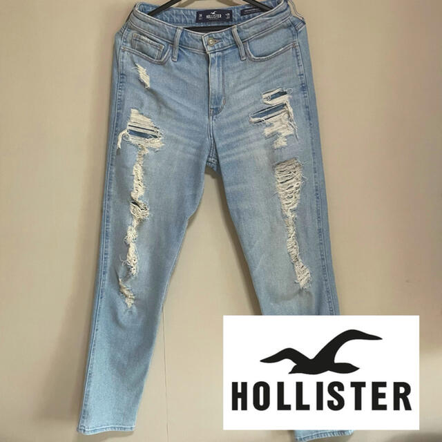 Hollister(ホリスター)のアクア様専用HOLLISTER《ホリスター》ハイライズダメージデニム　26インチ レディースのパンツ(デニム/ジーンズ)の商品写真