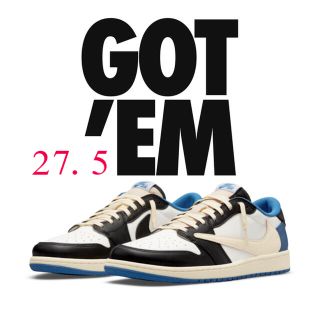 ナイキ(NIKE)の27.5㎝　エアジョーダン1LOW Travis Scott×Fragment(スニーカー)