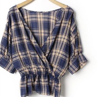 ビームス(BEAMS)の美品◆BEAMS チェック柄ブラウス(シャツ/ブラウス(半袖/袖なし))