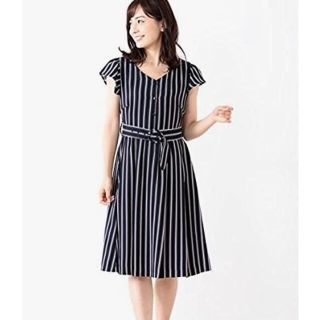 ミッシュマッシュ(MISCH MASCH)の【期間限定お値下げ】ミッシュマッシュ マルチストライプワンピース ネイビー(ひざ丈ワンピース)